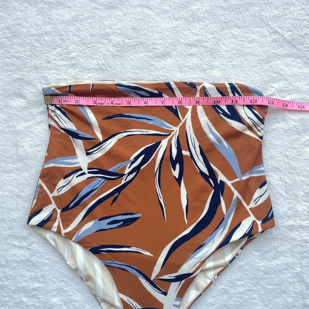 NWT Cala de la Cruz Scarlet High Waisted Bikini Bottoms Palmanaran Palm Medium - Picture 3 of 9